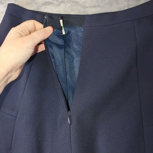J Crew Women Skirt 8 Navy A Line Mini Stretch Lined Office Career Classic preppy - Picture 5 of 9